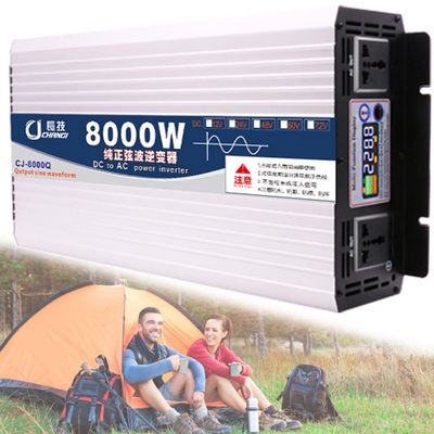 1600W/2200W/2600W/3000W/4000W/5000W/6000W/7000W/8000W Off-Grid Solar Power Inverter 12V/24V/48V/60V DC to 110V /230V AC with LCD Display,Pure Sine Wave Inverter Converter for RV,8000W-60Vto110V