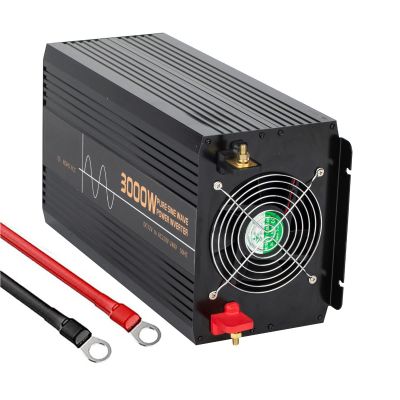 TELOME Pure Sine Wave Power Inverter 3000W 3500W 4000W 5000W 6000W 12V 24V 48V Dc to Ac 110V 220V Voltage Converters Solar Transformer with AC Outlets & LCD Display,for Camping Truck,3000W-24Vto110V