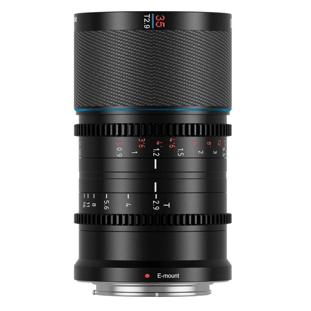 SIRUI Saturn 35mm T2.9 1.6X Full Frame Carbon Fiber Anamorphic Lens, Cine Lens for E Mount Cameras, 418g (Blue Flare)