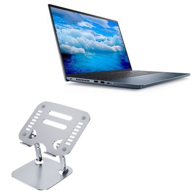 BoxWave Stand and Mount Compatible with Dell Inspiron 16 Plus (7610) - Executive VersaView Laptop Stand, Ergonomic Adjustable Viewing Angle Metallic Riser - Metallic Silver