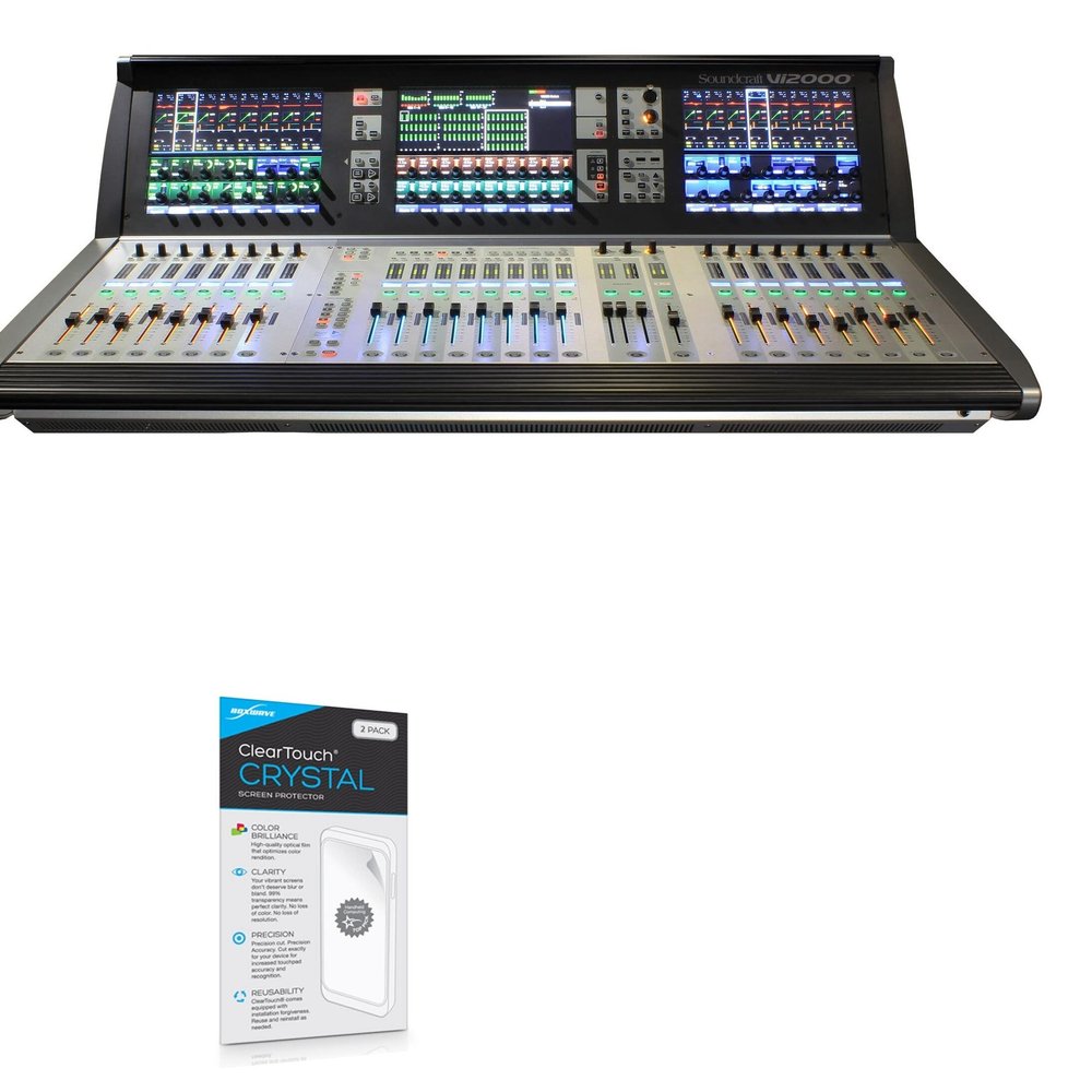 BoxWave Screen Protector Compatible with Soundcraft Vi2000 - ClearTouch Crystal (2-Pack), HD Film Skin - Shields from Scratches