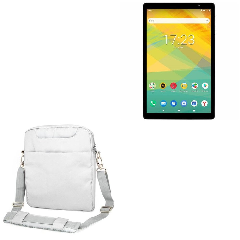 BoxWave Case Compatible with Prestigio Grace 4991 - Encompass Urban Bag, Over Shoulder Messenger Straps Handle Bag Pockets - Cool Grey