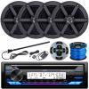 JVC KDT in-Dash Marine Bluetooth USB AUX AM/FM Radio CD Player Receiver, 2 Pairs of 6.5" 100W 2-Way Coaxial Black Audio Speakers, Satellite Radio Tuner, Antenna, Speaker Wire, RMRK62M Wired Remote view 1