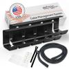 EXTNGO - Under Desk Cable Management Tray [2 Pieces] - Carbon Steel Desk Wire Organizer [16x4x4 in] - No Drilling Wire Management Under Desk with Glue Dots - Elegant Underdesk Tray view 1