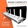 EXTNGO - Under Desk Cable Management Tray [2 Pieces] - Carbon Steel Desk Wire Organizer [16x4x4 in] - No Drilling Wire Management Under Desk with Glue Dots - Elegant Underdesk Tray view 4