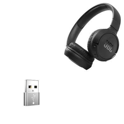 BoxWave Adapter Compatible with JBL Tune 510BT - USB-A to C PortChanger (5-Pack), Type-C OTG Convert Charging Data Adapter - Metallic Silver