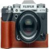 X-T5 Camera Case, BolinUS Handmade Genuine Real Leather Half Camera Case Bag Cover for Fujifilm Fuji X-T5 XT5 Camera Bottom Opening Version + Hand Strap (Brown) view 1