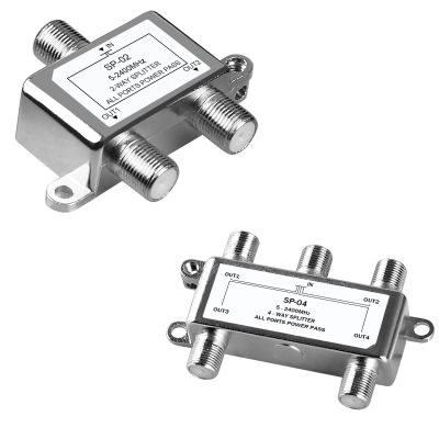 2 Way Coaxial Cable Splitter + 4 Way Coaxial Cable Splitter