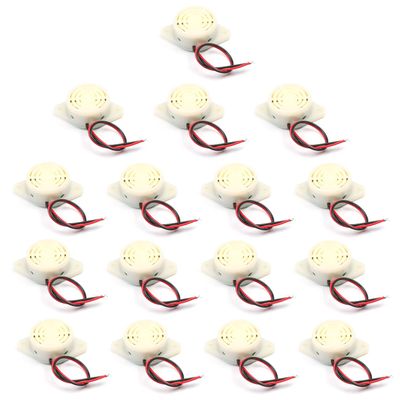 Juvielich 15Pcs DC 3-24V 85dB Electronic Passive Buzzer Alarm Piezo Passive Buzzer Sounder 34 x 9mm