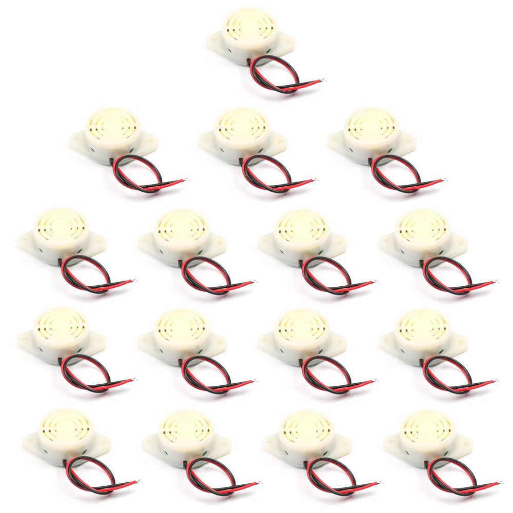 Juvielich 15Pcs DC 3-24V 85dB Electronic Passive Buzzer Alarm Piezo Passive Buzzer Sounder 34 x 9mm