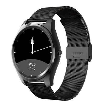 Beantech Bean Information Technology Fusion Smart Watch Compatible with Android Phones, Black with Stainless Strap