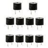 Juvielich 10Pcs Buzzer Alarm Electronic Beep Buzzer DC 12V Continuous Sounder Electronic Buzzer Alarm Black 12mm Dia view 1