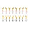 Nakamichi Excel Series 24k Gold Plated Spade Y Banana Plug 12-18 AWG Gauge Size 4mm for Speakers Amplifier Hi-Fi AV Stereo Home Theatre Audio Wire Cable Screw Connector, 16 Pcs (8-Pairs) view 1