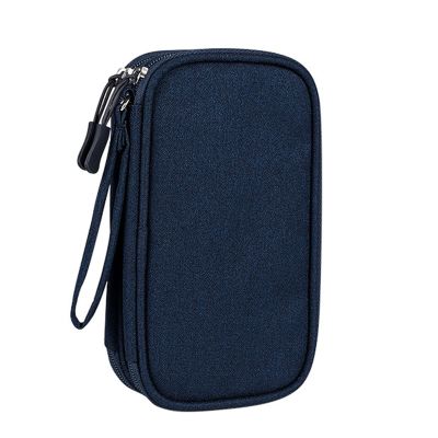 VALINK Electronics Organizer, Electronics Accessories Organizer Pouch Bag for Travel Waterproof Pouch Bag for Power Adapter Charger Cables Navy Blue