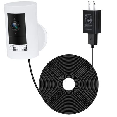 ALERTCAM Power Adapter for Stick Up Cam Battery(3rd Gen), with 30ft/9m Weatherproof Outdoor Cable Continuously Charge Your Camera, No Need to Change The Batteries (Black)