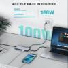 UtechSmart USB C Docking Station Triple Monitor - Universal Laptop Docking Station 12 in 1 for Thunderbolt 3/4, USB C Dock with USB 3.0 and 4K HDMI for MacBook Pro/Air/M1/M2 & Windows Gray view 4
