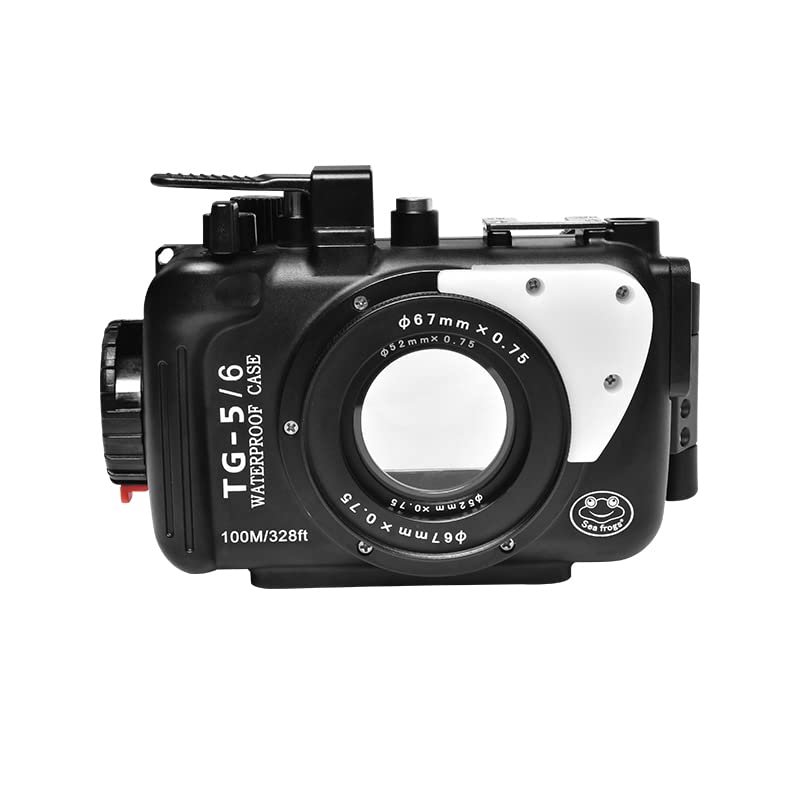 Sea frogs Compatible with Olympus TG-5/TG-6 Aluminium Underwater Camera Housing 328 Feet / 100 Metres Waterproof Housing Waterproof Quality IPX8 Black