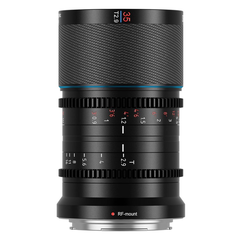 SIRUI Saturn 35mm T2.9 1.6X Full Frame Carbon Fiber Anamorphic Lens, Cine Lens for RF Mount Cameras, 418g (Blue Flare)