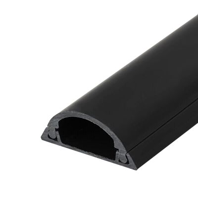 HAIXHX PVC Cable Raceway Cord Cover, Durable Wall Mount Cable Concealer Management Self Adhesive for Floor/Ceiling/Corner (Color : Black, Size : No.3)