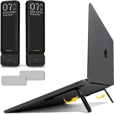 Aulumu G07 Pop Up Leg Stands Laptop, Super Portable Cooling Laptop Stand, Ergonomic Laptop Riser Lift for Desk for MacBook, All Laptops, Tablets, 8-20'', Black
