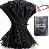 3000 Pieces Cable Zip Ties Bulk Heavy Duty Cable Ties Nylon Tie Wraps Self Locking Wire Ties for Plants Gardening Farming Grid Wall Fence Indoor and Outdoor(Black, 8" (27lb)) view 1
