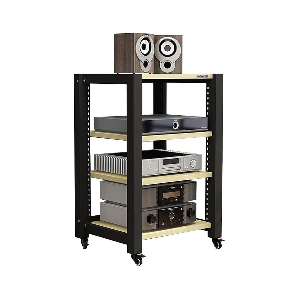 BNNP Entertainment Center Shelves Roller Speaker Bracket Audio Bracket Media Components Multi-Layer Audio Bracket Speaker Cabinet 2/3/4 Layer Suitable for DVD Players, Cable Boxes (Color : S3)