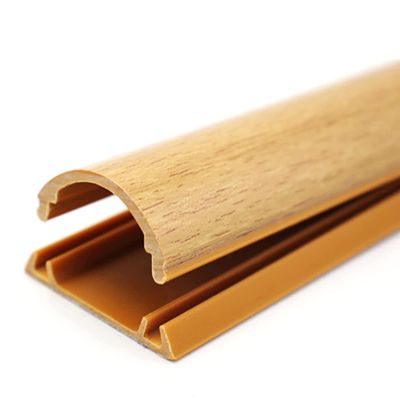 2pcs Half Round Cable Conduit Cover, Wood-Effect Cables Management to Hide Wires Self-Adhesive for Wall Mount TV, Ceiling/Corner (Color : Brown, Size : No.7)