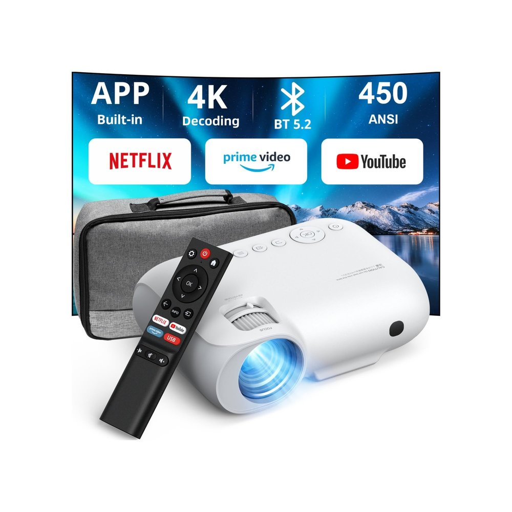 YOTON Y9 Netflix Projector with wifi and bluetooth, Portable Projector 4K support 20000 lumens with zoom, 2024 Upgraded movie projector with Netflix/Prime Video/YouTube/Hulu/Dolby