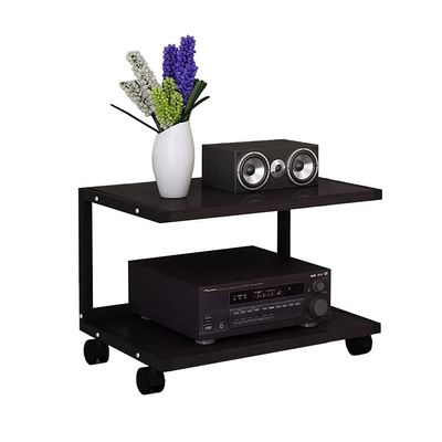 Entertainment Center Shelves Audio Bracket Speaker Cabinet with Pulley Floor Audio Bracket Media Equipment Rack Speaker Bracket Shelf Bookshelf 2 Layers Suitable for DVD players, cable boxes ( Color :