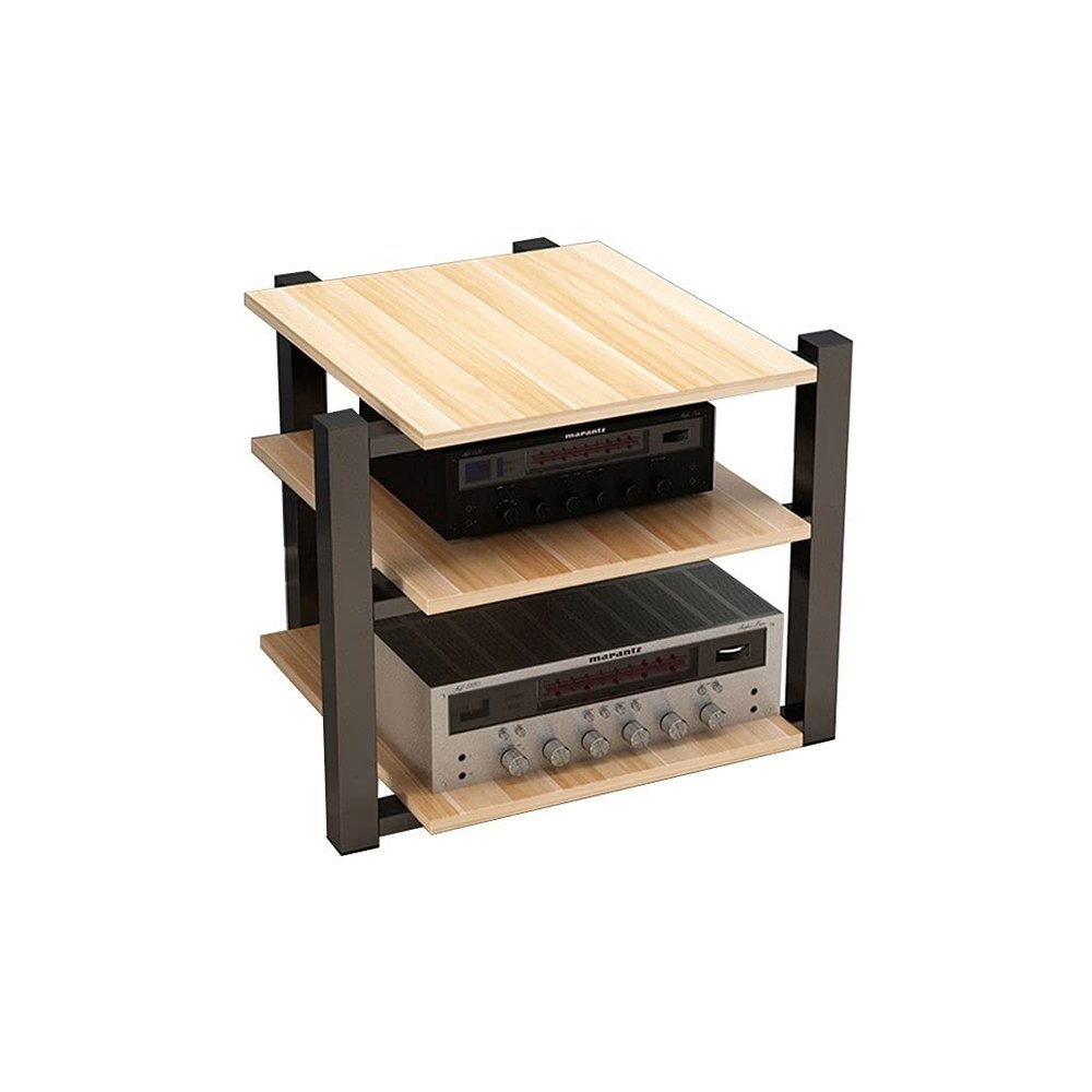Entertainment Center Shelves Audio Bracket Floor Audio Bracket Modern Living Room Cabinet Speaker Bracket Three-layer Audio Bracket 25.59 Inches High Suitable for DVD players, cable boxes ( Color : D