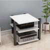 Entertainment Center Shelves Audio Bracket Floor Audio Bracket Modern Living Room Cabinet Speaker Bracket Three-layer Audio Bracket 25.59 Inches High Suitable for DVD players, cable boxes ( Color : D view 4