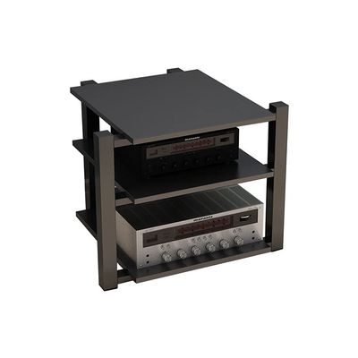 Entertainment Center Shelves Audio Bracket Floor Audio Bracket Modern Living Room Cabinet Speaker Bracket Three-layer Audio Bracket 25.59 Inches High Suitable for DVD players, cable boxes ( Color : Br
