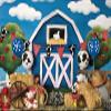15x10ft Cartoon Blue Farm Animals Photography Backdrop Blue Theme Barn Barnyard Baby Shower Happy Birthday Supplies Decoration Photoshoot Photo Studio Favor Banner Background view 4