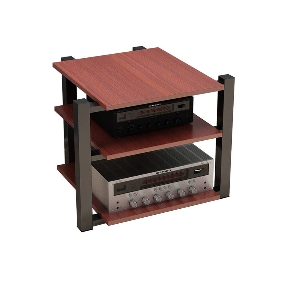 Entertainment Center Shelves Audio Bracket Floor Audio Bracket Modern Living Room Cabinet Speaker Bracket Three-layer Audio Bracket 25.59 Inches High Suitable for DVD players, cable boxes ( Color : E