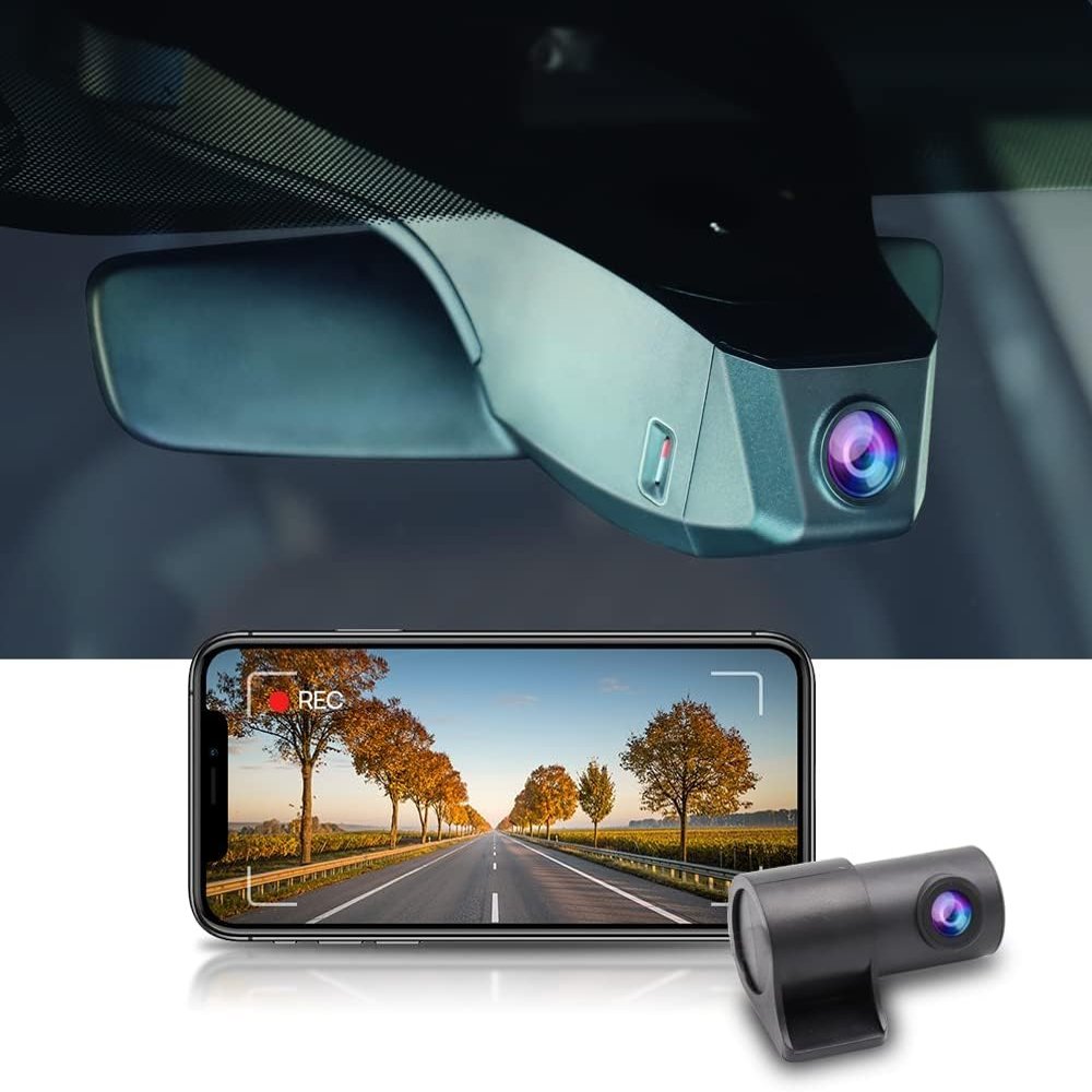 Fitcamx Front 4K+Rear 1080P Dash Cam Adapts for Volkswagen ID.4 2021-2025 & Audi Q4 e-tron Sportback 2022-2026, OEM Look, 2 Way HD Video, WiFi & APP, Loop Recording, G-Sensor, Easy to Use, 128GB Card