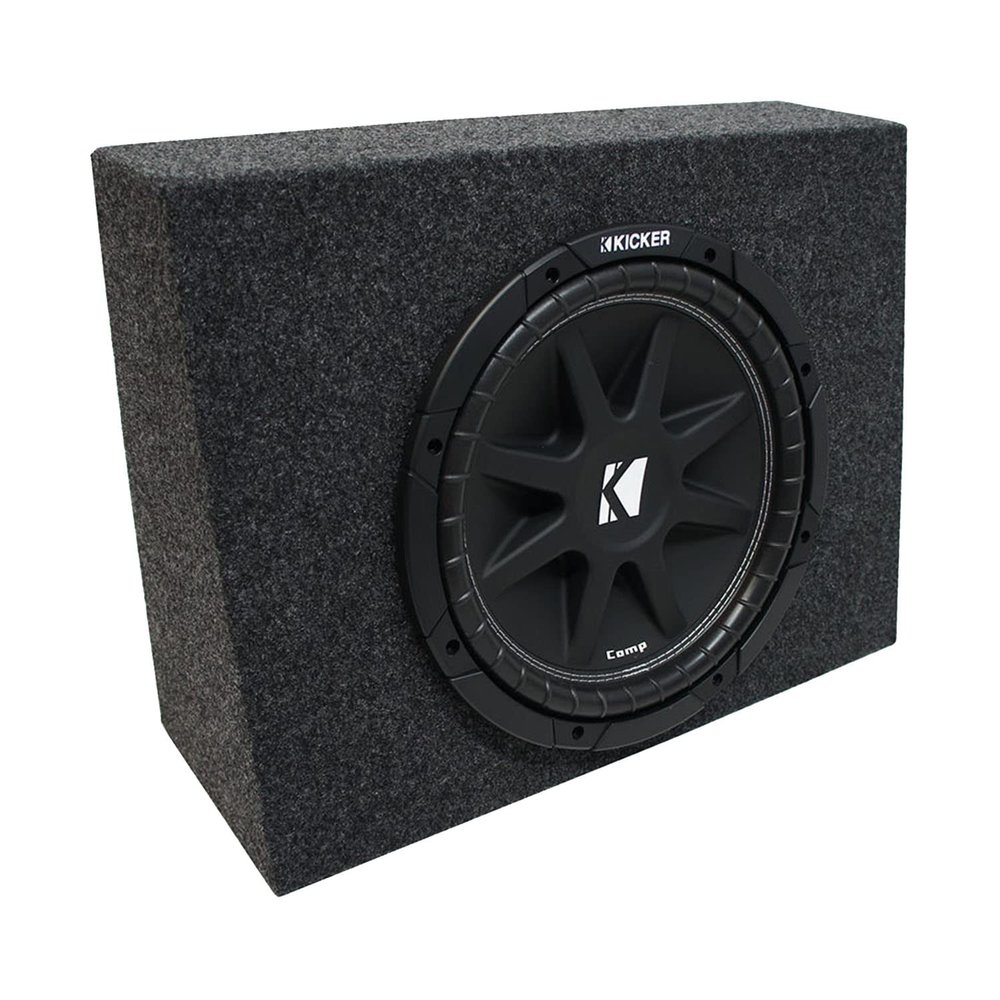 KICKER 43C104-N Bundle with Universal Regular Standard Cab Truck Comp C10 Single 10" Sub Box Enclosure - Final 4 Ohm