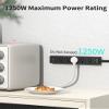 HOPOW Flat Plug Power Strip, 6 Ft Ultra Thin Extension Cord, Surge Protector with 5 Outlets & 3 USB Ports (2 USB C), 1700 Joules, Wall Mount, Desktop Charging Station for Home Office Dorm, Black view 2
