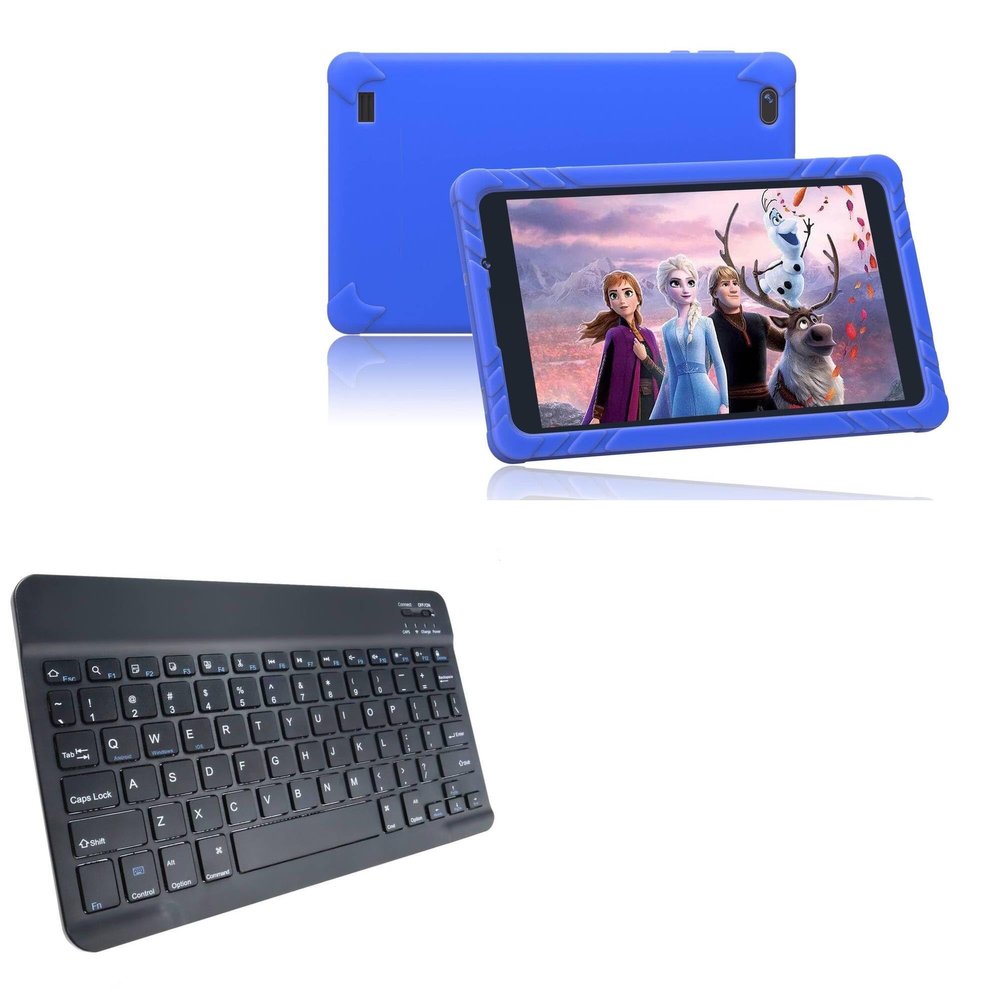 BoxWave Keyboard Compatible with SGIN Kids Tablet Android 12 C8 (8 in) - SlimKeys Bluetooth Keyboard, Portable Thin with Chiclet-Style Keys - Jet Black
