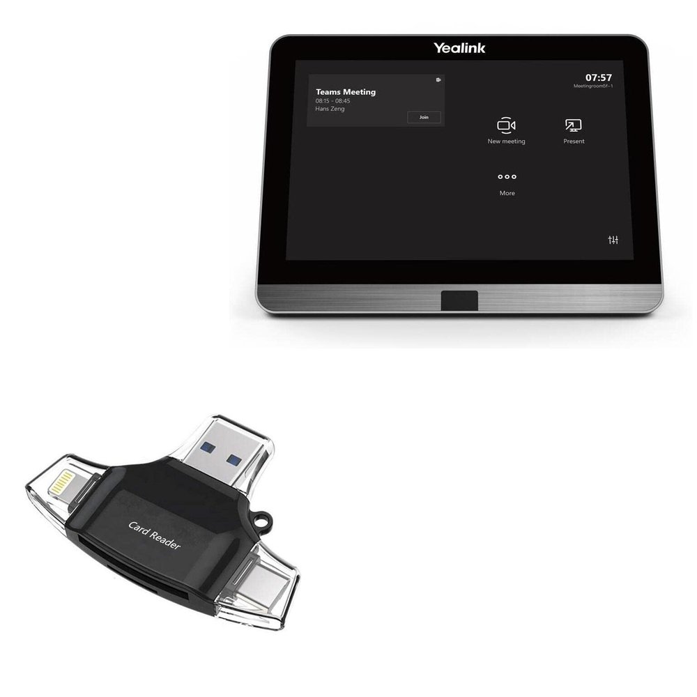 BoxWave Smart Gadget Compatible with Yealink MTouch II - AllReader SD Card Reader, microSD Card Reader SD Compact USB - Jet Black