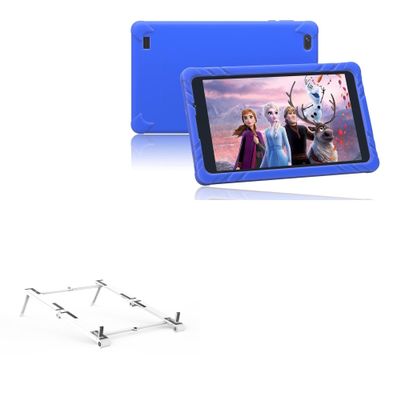 BoxWave Stand and Mount Compatible with SGIN Kids Tablet Android 12 C8 (8 in) - Pocket Aluminum Stand 3-in-1, Portable Multi Angle Viewing Riser - Metallic Silver