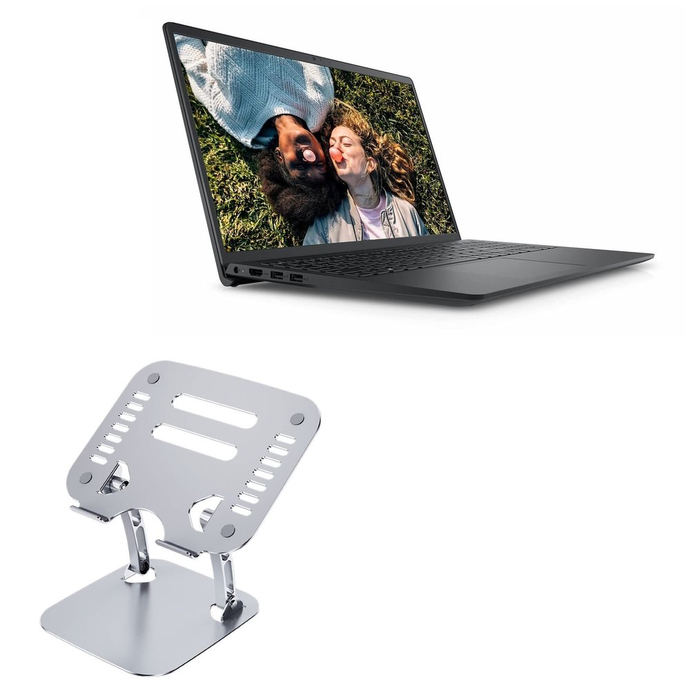 BoxWave Stand and Mount Compatible with Dell Inspiron 15 3000 (3510) - Executive VersaView Laptop Stand, Ergonomic Adjustable Viewing Angle Metallic Riser - Metallic Silver
