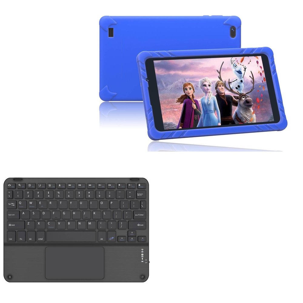 BoxWave Keyboard Compatible with SGIN Kids Tablet Android 12 C8 (8 in) - SlimKeys Bluetooth Keyboard with Trackpad, Portable Slim TouchPad - Jet Black