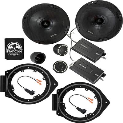 KICKER Rear Door 6.5 Speakers Kit for Chevrolet Traverse 2018-2023 Upgrade Kit - Pair of CS Series 6 1/2 Inch Component Speakers with Adapters and Harnesses - CSS65, 46CSS654