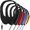 Maeline Stereo Headset with Microphone, 20 Pack On-Ear Headphones with Boom Mic for Library, Classroom (K-12 - College) Airplane, Student Online Learning, Recording, Wired 3.5mm Plug, Bulk Wholesale view 1