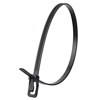 RETYZ 18-Inch Black Reusable Releasable Cable Ties  20 Pack, 120 lb Strength, Patented Quick-Release, Heavy-Duty Design for Industrial and Commercial Use