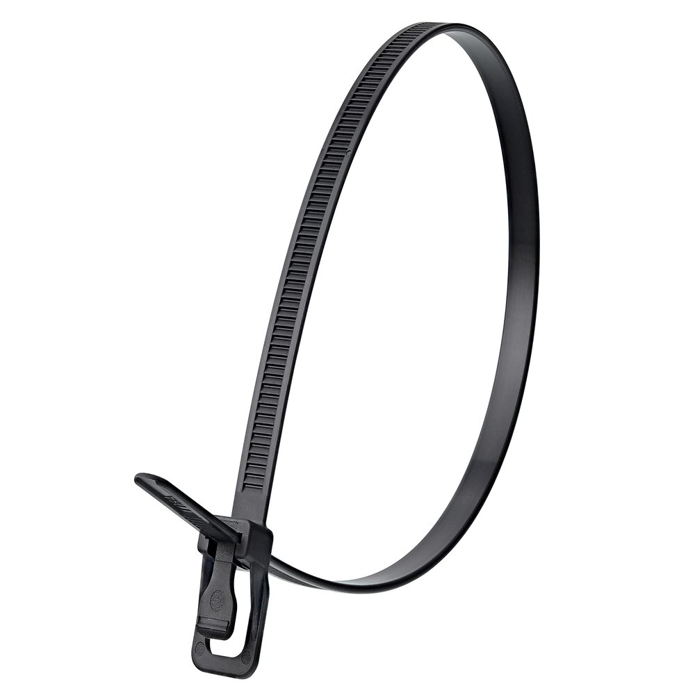 RETYZ 18-Inch Black Reusable Releasable Cable Ties  20 Pack, 120 lb Strength, Patented Quick-Release, Heavy-Duty Design for Industrial and Commercial Use