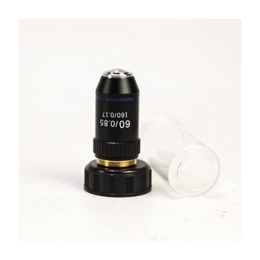 RADHAX Microscope Kit 195 Black Achromatic Objective 4X 10X 20X 40X 60X 100X RMS 20.2mm Objective Parts Microscope Lens Adapters (Size : 60X)