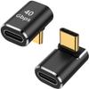 AuviPal USB C 90 Degree Adapter (2 Pack), Up and Down Right Angle L Shape USB Type C Male to Female Connector for Steam Deck, ROG Ally, MacBook, Tablet, Phone and More - Black view 1
