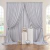 10ftx10ft Silver Wrinkle-Free Backdrop Drapes, Not See-Through Silver Polyester Background Curtains Backdrop Decorations for Party view 1