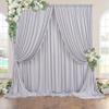 10ftx10ft Silver Wrinkle-Free Backdrop Drapes, Not See-Through Silver Polyester Background Curtains Backdrop Decorations for Party view 4